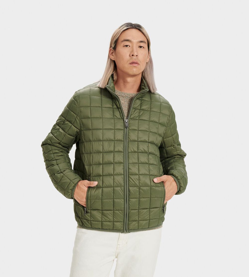 Ugg Jacket Mens - Ugg Joel Packable Quilted Olive - 156GHXLZY